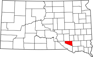 Map of South Dakota highlighting Douglas County