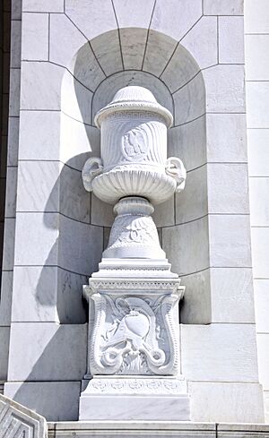 Memorial Amphitheater - south apse decorative urn - Arlington National Cemetery - 2012