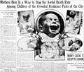 NewsPaperArticleChildMortality-TheWorld-SaturdayEvening-1906-07-14