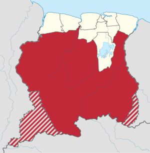 Sipaliwini in Suriname (+claims) (hatched)