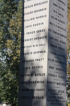 The lower section of the Reformers memorial, Kensal Green Cemetery