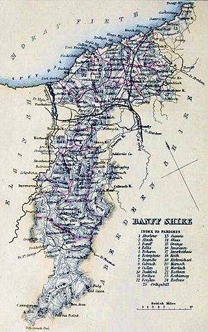 BANFFSHIRE Civil Parish map