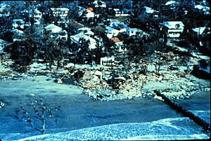 Hurricane Hugo beach front damage