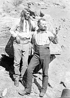 John Wesley Powell with Native American at Grand Canyon Arizona