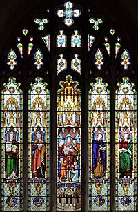 Kingston, All Saints church, south aisle east window in chancel.jpg