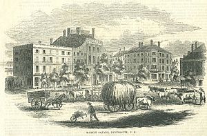 Market Square in 1853, Portsmouth, NH