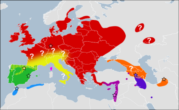 Myotis nattereri species group distribution