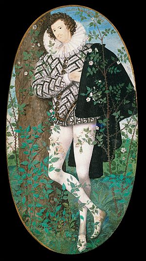 Nicholas Hilliard - Young Man Among Roses - V&A P.163-1910