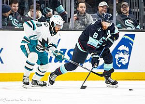 San Jose Sharks at Seattle Kraken - November 22, 2023 - Adam Larsson and Anthony Duclair (53351817168)