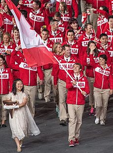 Simon Whitfield with flag