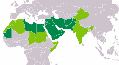 Arabic alphabet world distribution.