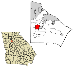 Location in DeKalb County and the state of Georgia