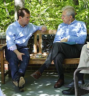 Dmitry Medvedev and Mario Monti 20 May 2012