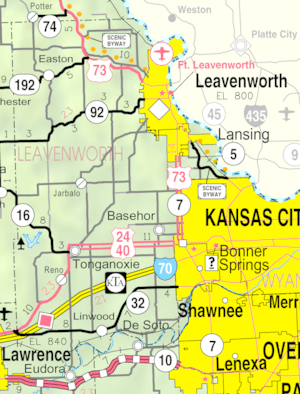 KDOT map of Leavenworth County (legend)