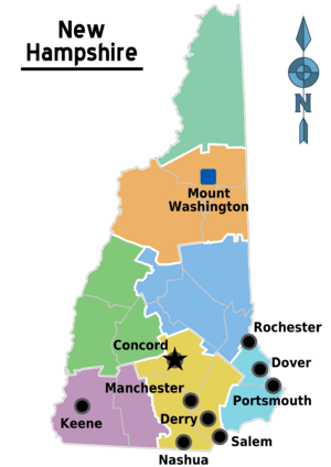 Map of New Hampshire Regions