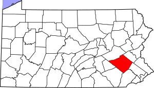 Map of Pennsylvania highlighting Berks County