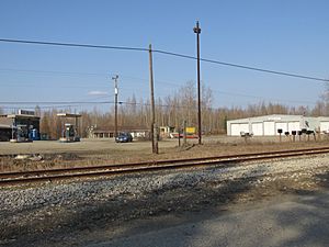 Moose Creek General Store and First Student bus barn marks the "commercial center" of Moose Creek.