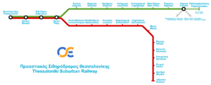 Thessaloniki Suburban Railway map