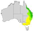 Eastern Yellow Robin Range