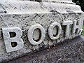 Junius Brutus Booth Gravestone Detail of Booth Name With Pennies