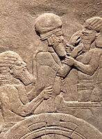 King Ummanaldash of Elam being taken to Nineveh by the Assyrians 645-640 BCE