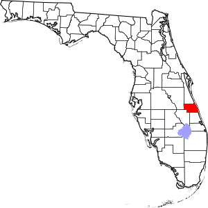 Map of Florida highlighting Indian River County