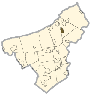 Location of Ackermanville in Northampton County, Pennsylvania