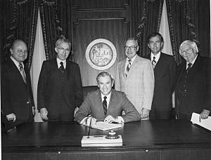 Reubin Askew signs a bill