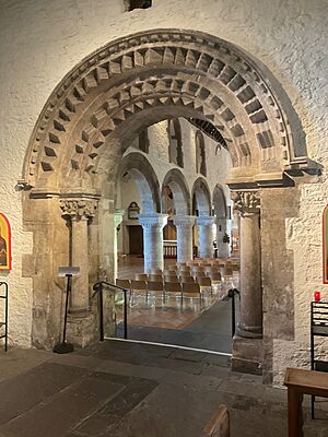 Romanesque portal in Newport Cathedral