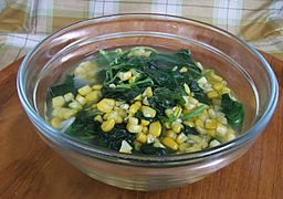 Sayur bening bayam jagung