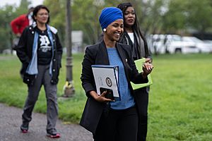 U.S. Rep Ilhan Omar, Ayanna Pressley, Rashida Tlaib, Cori Bush Line 3 (51422857189)