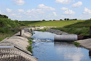 Distribution ditch at Se7en Wetlands