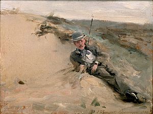 John Singer Sargent - Ralph Curtis on the Beach in Scheveningen