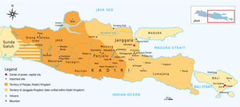 Janggala and Panjalu (Kediri) kingdom, later unified as Kediri kingdom