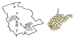 Location of Man in Logan County, West Virginia.