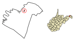 Location of Bath (Berkeley Springs) in Morgan County, West Virginia.