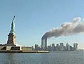 National Park Service 9-11 Statue of Liberty and WTC fire