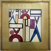 Sophie taeuber-arp, tappezzeria dada, composizione con triangoli, rettangoli e parti di anelli, 1920