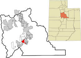 Location in Utah County and the state of Utah