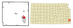 Location within Crawford County and Kansas