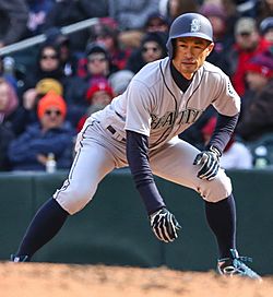 Ichiro Suzuki - Minnesota Twins - Opening Day vs Seattle Mariners (27394574508) (Cropped)