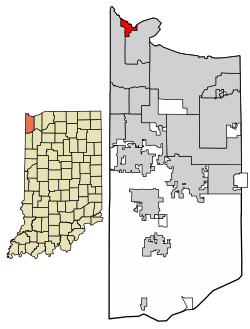 Location of Whiting in Lake County, Indiana.