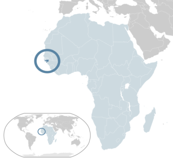 Location of Guinea-Bissau (dark blue) in the African Union (light blue)