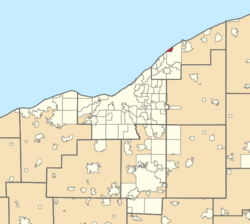 Location of Mentor-on-the-Lake in Greater Cleveland