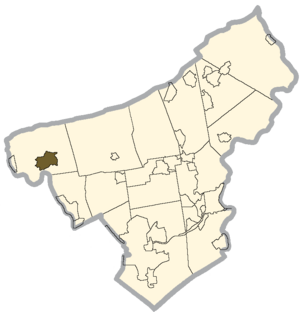 Location of Cherryville in Northampton County, Pennsylvania