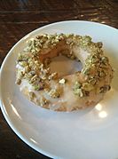 Orange & pistachio old-fashioned doughnut