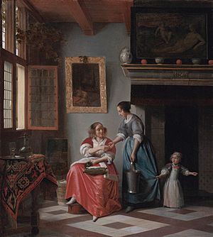 Pieter de Hooch - Woman hands over money to her servant - 1670