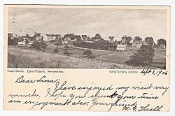 PostcardBirdsEyeViewNewtownCT1906