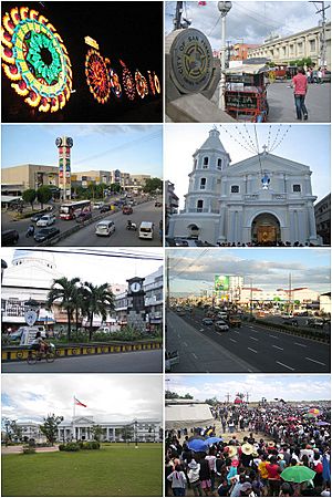 (From top, left to right): Giant Lantern Festival,San Fernando City Hall, SM City Pampanga, Metropolitan Cathedral of San Fernando, 250th Anniversary Clock Tower, Jose Abad Santos Avenue (Olongapo-San Fernando-Gapan Road), Pampanga Provincial Capitol and San Pedro Cutud Lenten Rites, SM City San Fernando