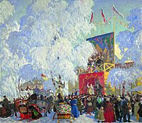 Show booths. Kustodiev